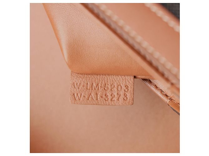 Céline Bolsa Celine Classique Triomphe em lona marrom e couro de bezerro - vue 10