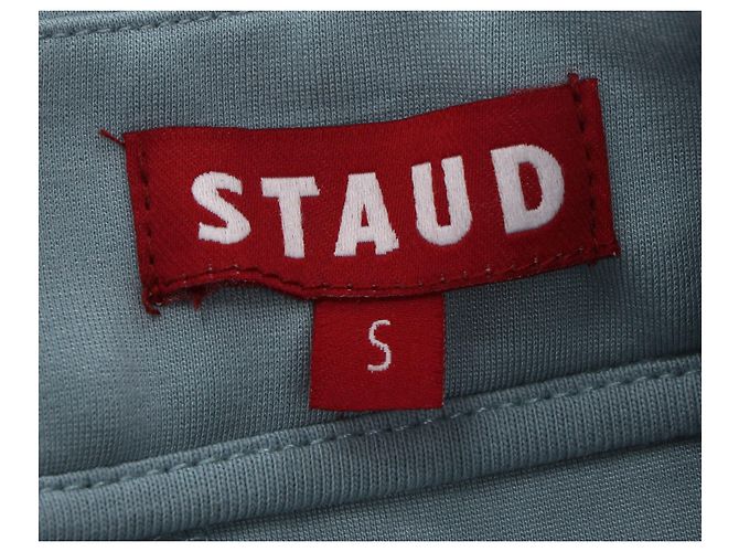 Pantalones rectos Staud en rayón azul - vista 3