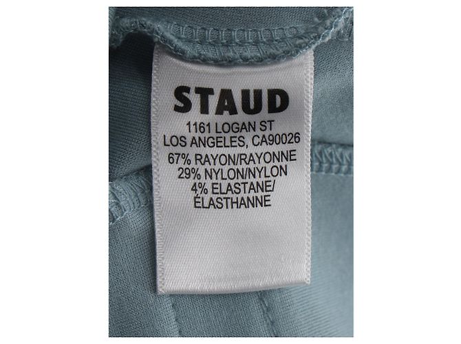 Pantalones rectos Staud en rayón azul - vista 4