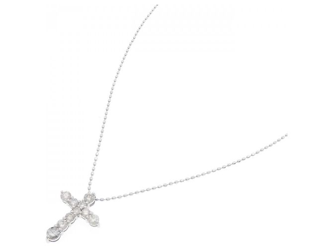 Autre Marque Collana con croce di diamante in oro bianco Au750 Argento - vista 2