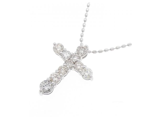 Autre Marque Collana con croce di diamante in oro bianco Au750 Argento - vista 3
