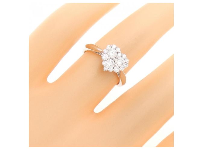 Autre Marque Ponte Vecchio K18 Weißgold-Diamantring Silber - Ansicht 5