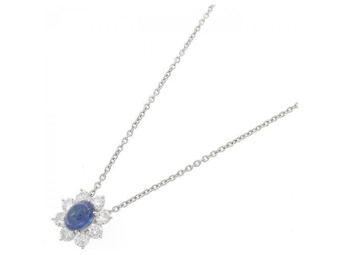 Autre Marque Collana in Zaffiro e Diamante Pt850 Blu - vista 2