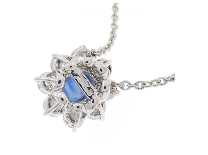 Autre Marque Collana in Zaffiro e Diamante Pt850 Blu - vista 4