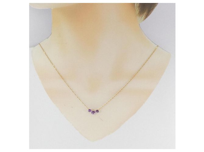 Autre Marque Amethyst-Halskette Au750 Golden - Ansicht 6