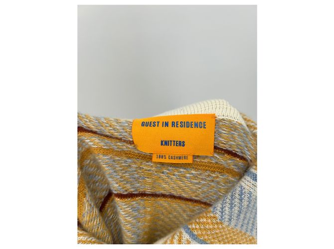 Autre Marque Camicia gialla e blu in cashmere Giallo - vista 3