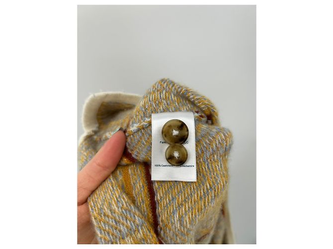Autre Marque Camicia gialla e blu in cashmere Giallo - vista 4