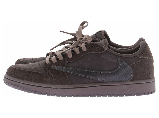 Nike Sneaker "Air Jordan 1 Low" marrone in pelle e camoscio - vista 3