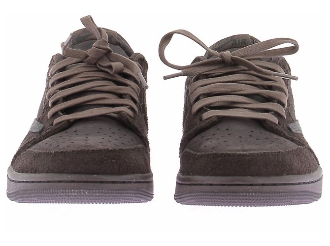 Nike Sneaker "Air Jordan 1 Low" marrone in pelle e camoscio - vista 4