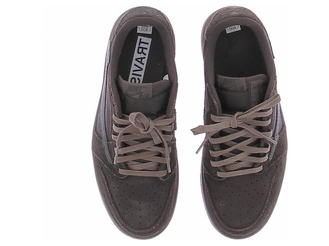 Nike Sneaker "Air Jordan 1 Low" marrone in pelle e camoscio - vista 6