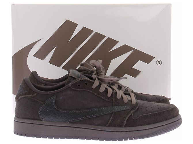 Nike Sneaker "Air Jordan 1 Low" marrone in pelle e camoscio - vista 8