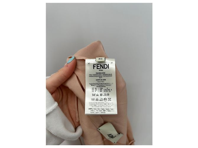 Fendi Rote Seidenkleid mit Blumen und Unterkleid - Ansicht 6