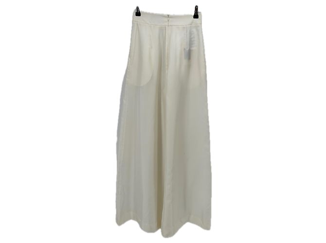 Yvonne Leon Pantalón satinado blanco de seda - vista 2