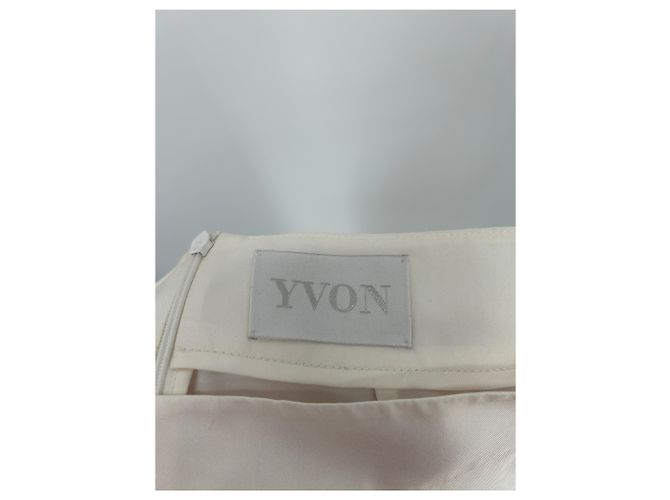 Yvonne Leon Pantalón satinado blanco de seda - vista 3