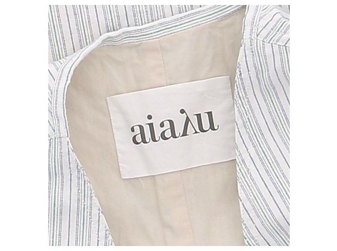 Autre Marque Chaqueta AIAYU a rayas blanca de algodón M Blanco - vista 5