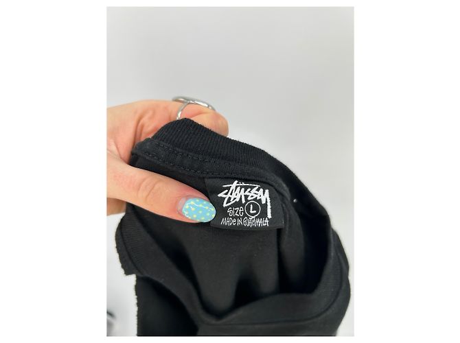 Autre Marque T-shirt in cotone nero STUSSY - vista 3