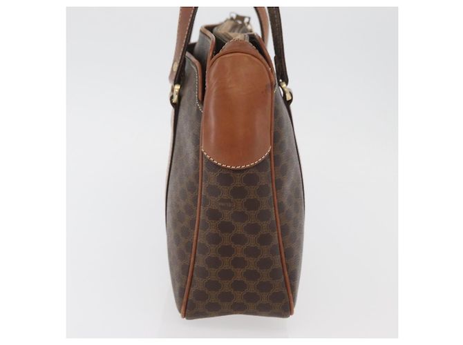Céline Celine Vintage Macadam Canvas and Leather Marrone - vista 3