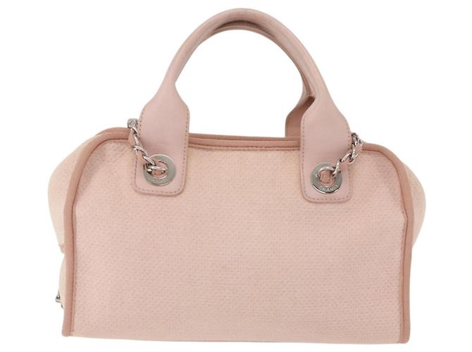 Bowling Bolsa de boliche Chanel Deauville em lona grande Bege - vista 2