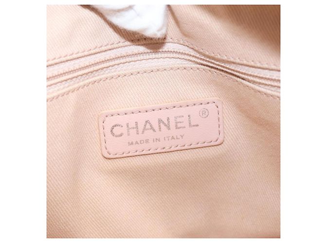 Bowling Bolsa de boliche Chanel Deauville em lona grande Bege - vista 6