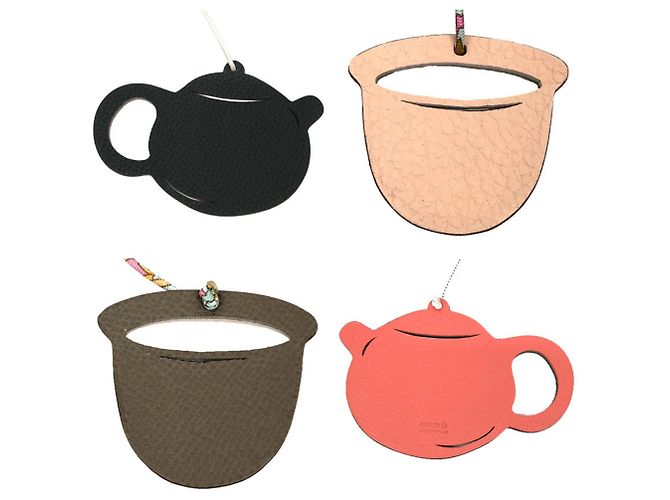 Charm per borsa in forma di tazza Petit H di Hermès Nero Rosa Beige Verde Taupe - vista 3