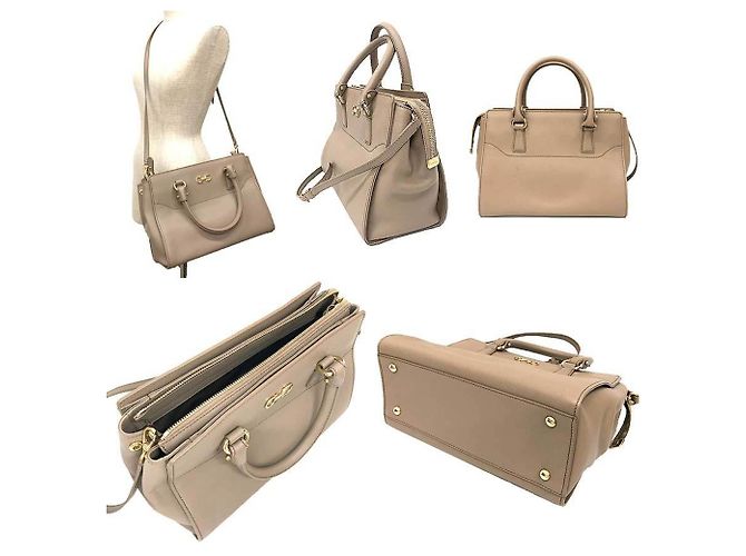 Borsa Double Gancini Salvatore Ferragamo Beige - vista 2