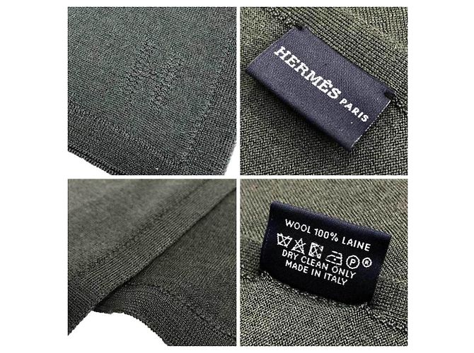 Hermès Wollschal in Grau Braun - Ansicht 3