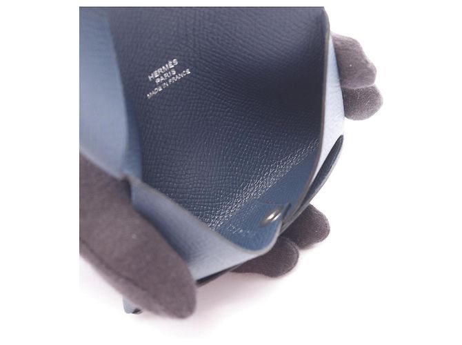 Monedero Calvi Bleu Nuit de Hermès Azul Azul marino - vista 3