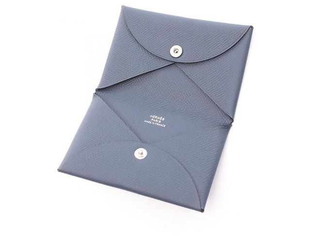 Monedero Calvi Bleu Nuit de Hermès Azul Azul marino - vista 4