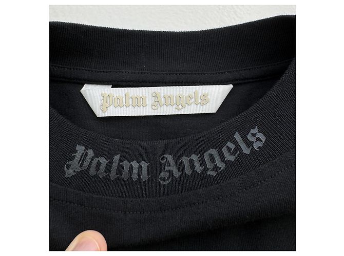 Vestido Palm Angels de algodón negro con mangas murciélago - vista 4