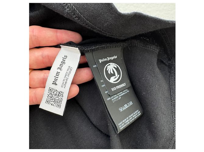 Vestido Palm Angels de algodón negro con mangas murciélago - vista 7