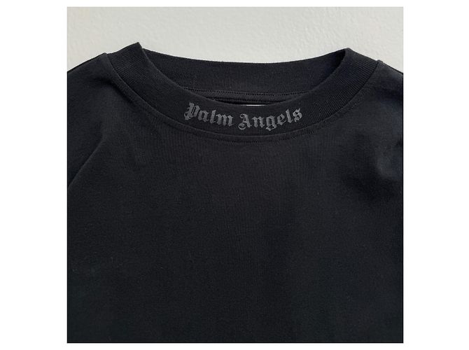 Vestido Palm Angels de algodón negro con mangas murciélago - vista 8