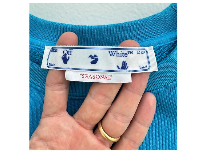 Sudadera Off White Diag Regular Azul - vista 6