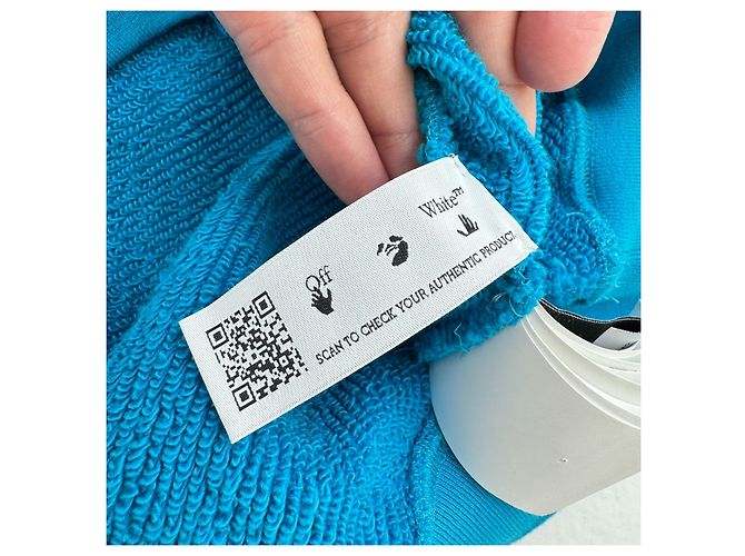 Sudadera Off White Diag Regular Azul - vista 7