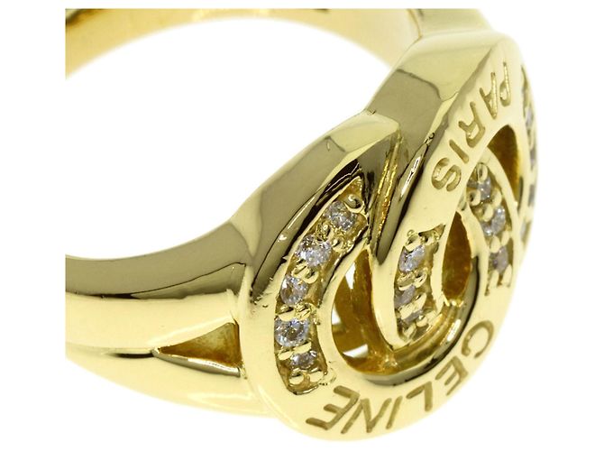 Diamond Céline Anillo Logo Celine en Oro Amarillo de 18K con Diamantes Dorado - vista 10