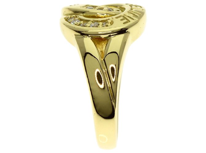 Diamond Céline Anillo Logo Celine en Oro Amarillo de 18K con Diamantes Dorado - vista 3