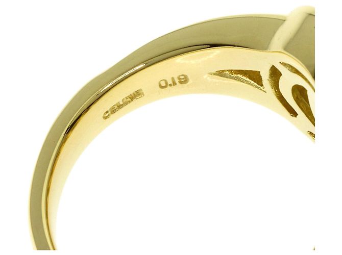 Diamond Céline Anillo Logo Celine en Oro Amarillo de 18K con Diamantes Dorado - vista 6