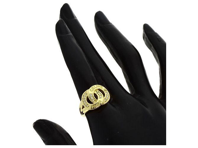 Diamond Céline Anillo Logo Celine en Oro Amarillo de 18K con Diamantes Dorado - vista 7