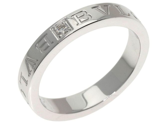 Bulgari Bvlgari Doppel-Logo-Diamantring aus 18K Weißgold Golden - Ansicht 2