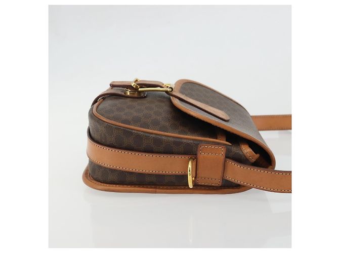 Céline Celine Vintage Macadam Canvas and Leather Marron - vue 3