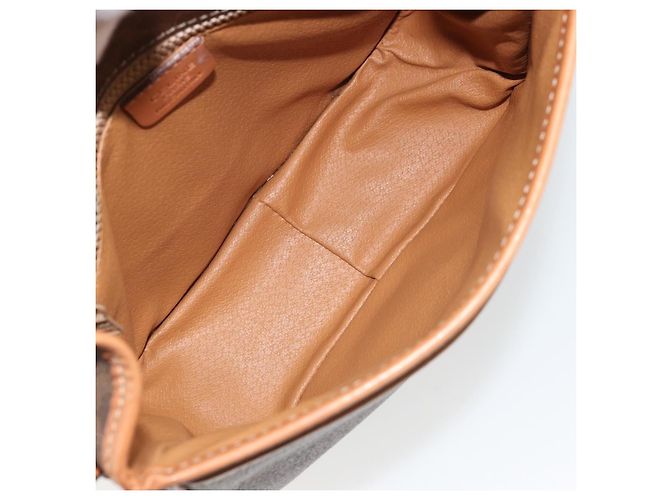 Céline Celine Vintage Macadam Canvas and Leather Marron - vue 5