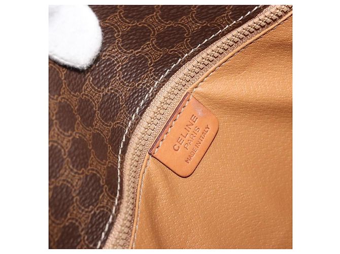 Céline Celine Vintage Macadam Canvas and Leather Marron - vue 6