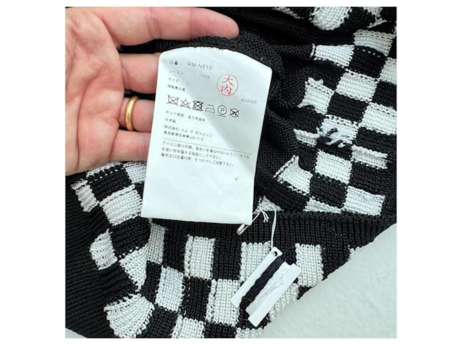 Comme Des Garcons Schwarzer Pullover mit Schwarz-Weißem Karomuster - Ansicht 7