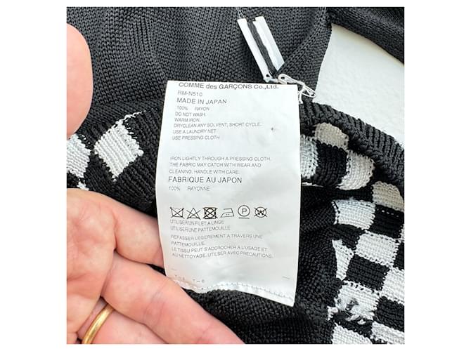Comme Des Garcons Schwarzer Pullover mit Schwarz-Weißem Karomuster - Ansicht 8