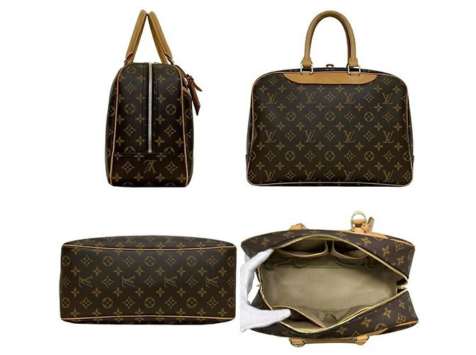 Borsa Vanity Deauville Bowling Louis Vuitton Marrone Monogramma - vista 3