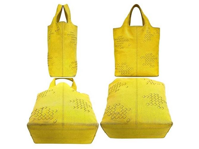 Borsa tote gialla Bottega Veneta Giallo - vista 3