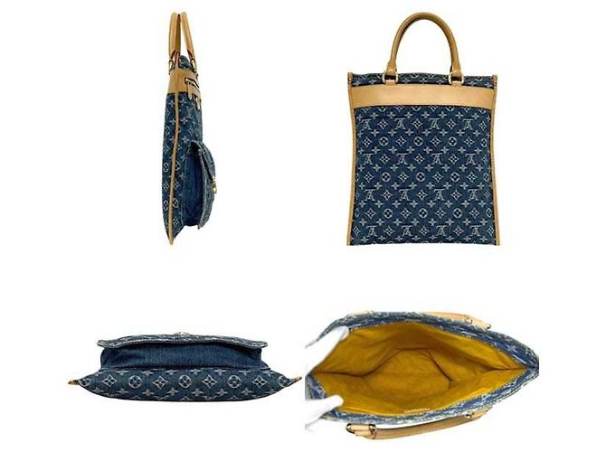 Louis Vuitton Monogram Denim Tote Bag Blau - Ansicht 3