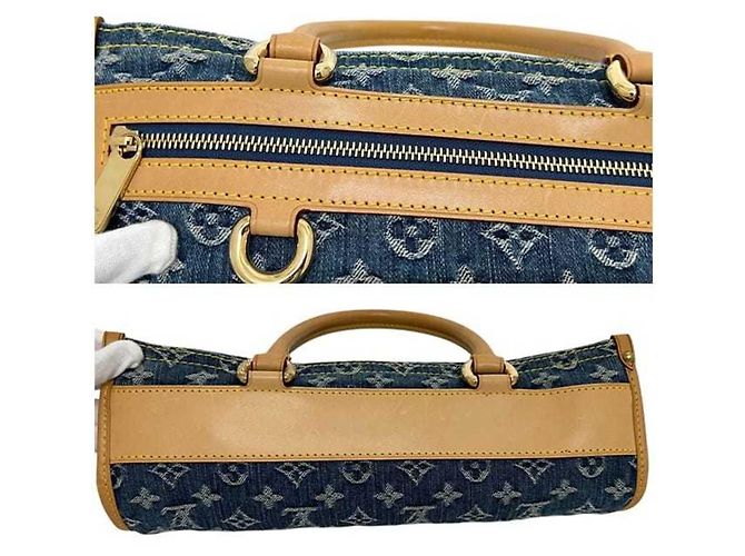 Louis Vuitton Monogram Denim Tote Bag Blau - Ansicht 5