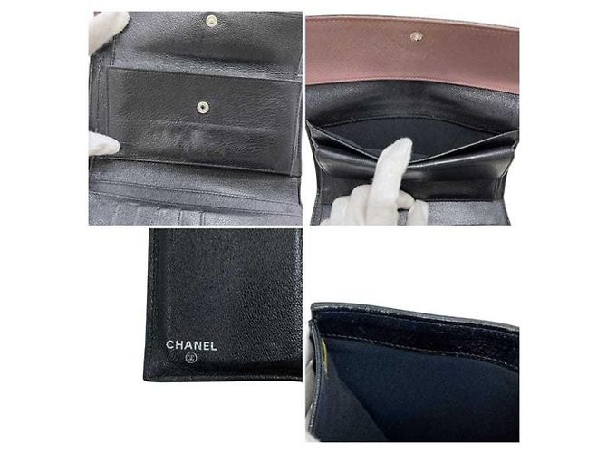 Chanel Dreifach-Langgeldbörse Schwarz Beige - Ansicht 6