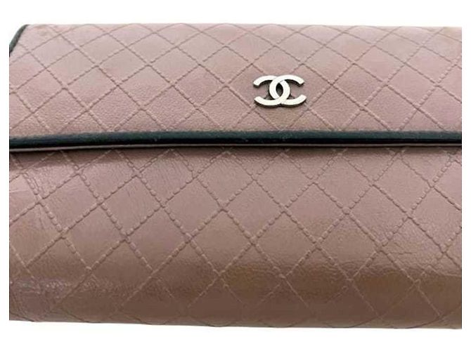 Chanel Dreifach-Langgeldbörse Schwarz Beige - Ansicht 8