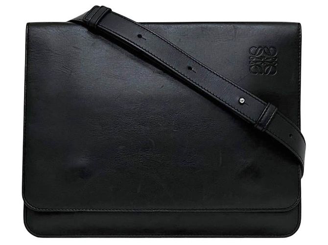 Borsa a spalla in pelle nera Loewe Nero - vista 2